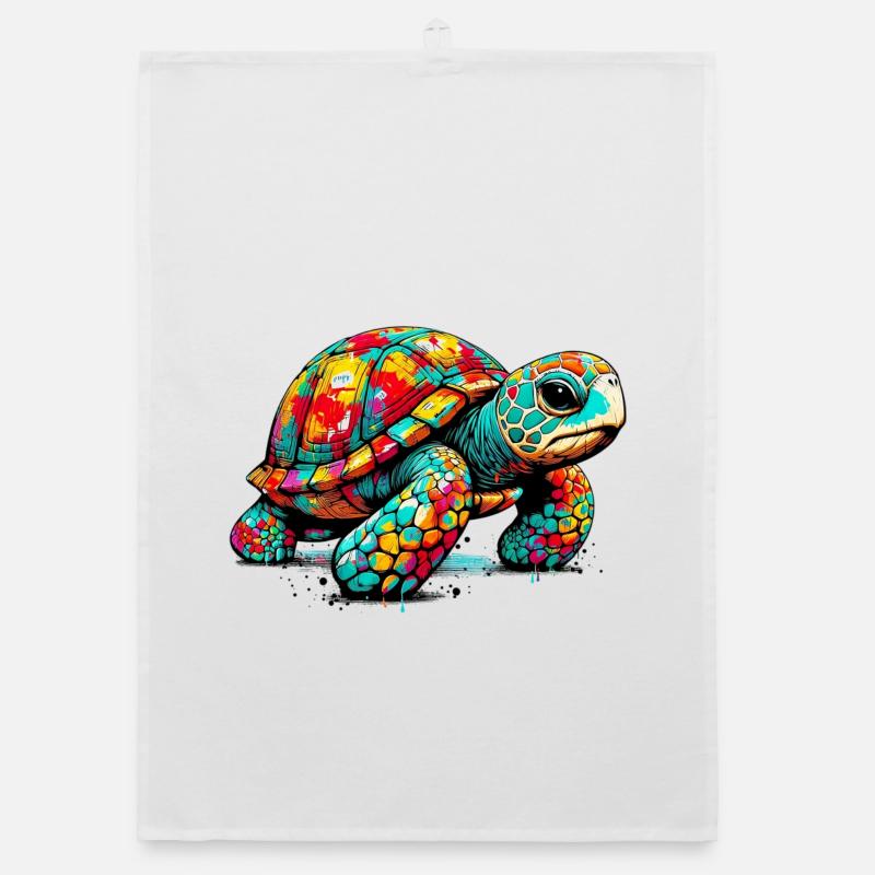 Schildkröte - Organic Geschirrtuch - Weiß