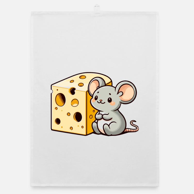 Cheese Lover Mouse: The Tiny Gourmet Organic dish towel