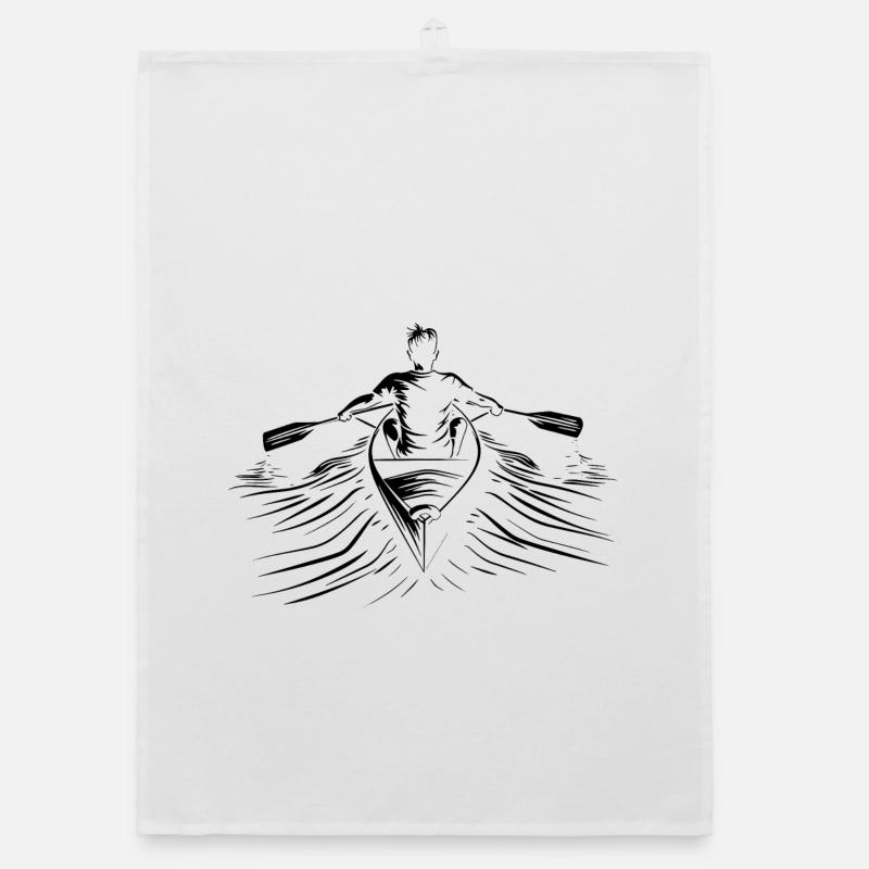 Rowing Sketch Organic dish towel