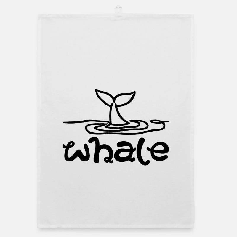 La queue de la baleine (noir) Torchon bio