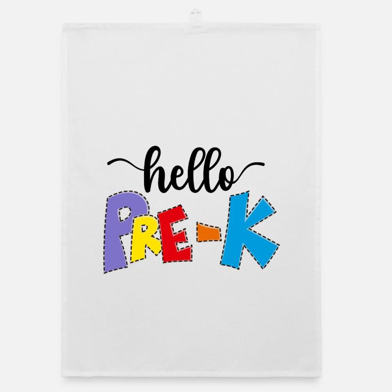 Hello Pre-K, Back to school Organic dish towel