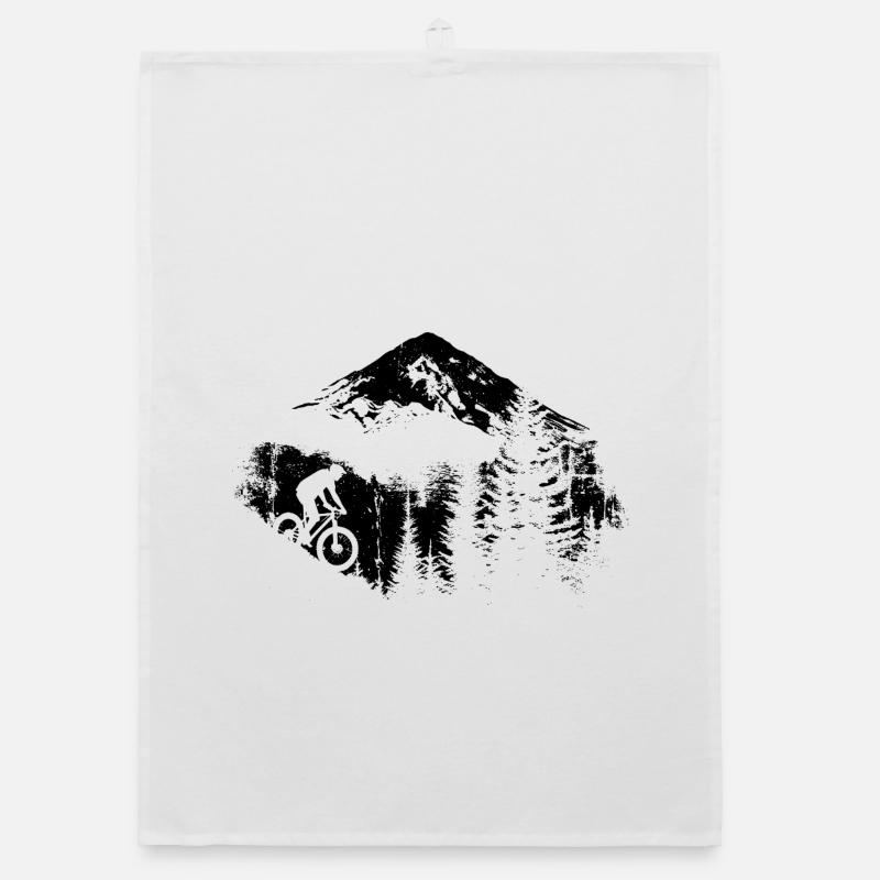 Mountain Biking Sketch Organic dish towel