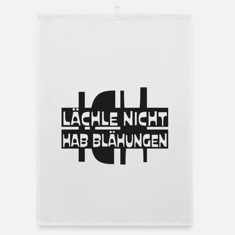 Spruch lustig ICH LÄCHLE NICHT HAB BLÄHUNGEN Organic Geschirrtuch