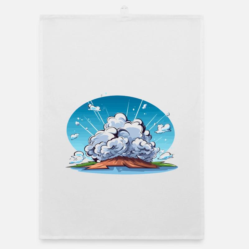 Comic explosion in the landscape panorama Organic dish towel
