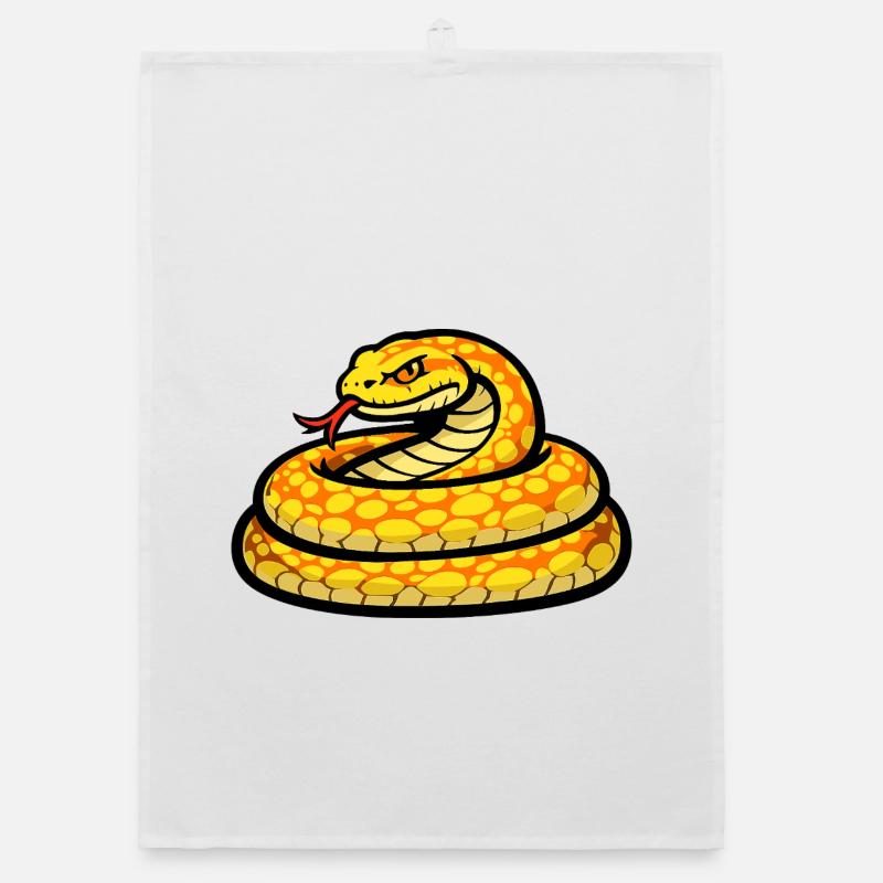 Sunny Snake Neon Pattern Organic dish towel