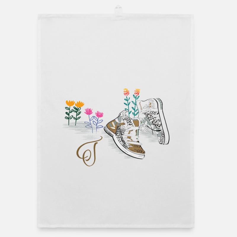 Bottes de randonnée avec des fleurs Torchon bio