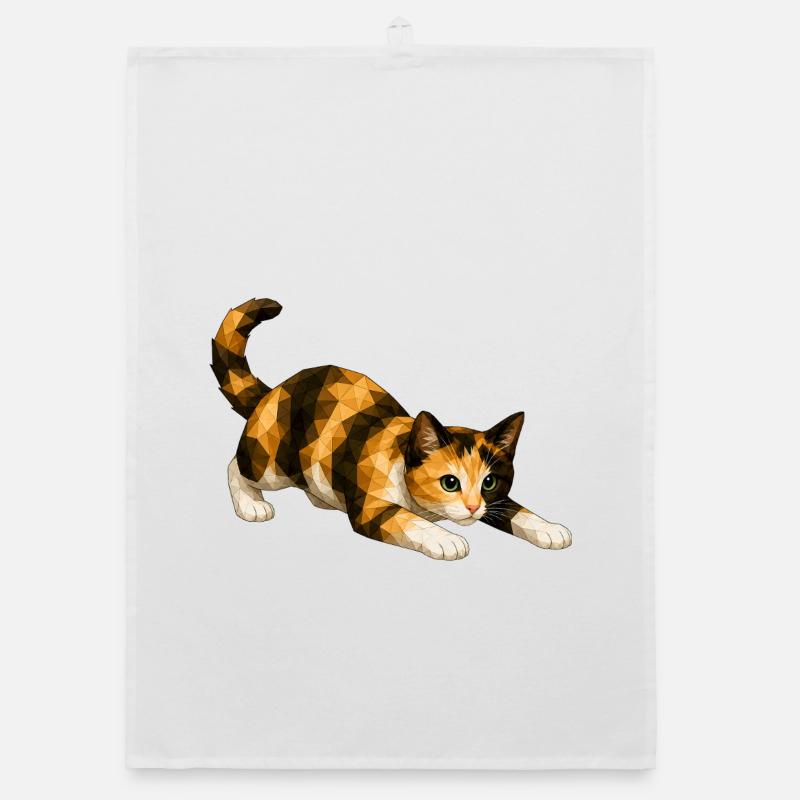 Emmi PolygonCat Art Organic dish towel