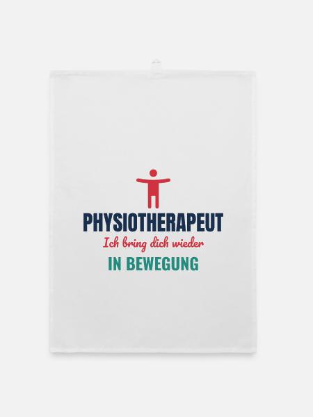 Physiotherapeut – Ich bring dich in Bewegung - Organic Geschirrtuch - Weiß - Vorne