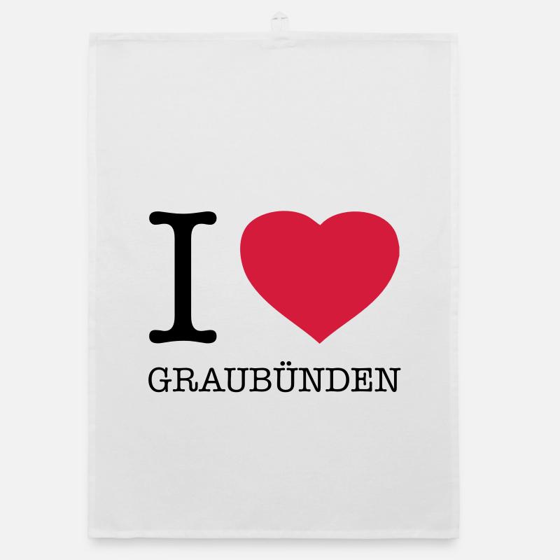 I LOVE GRAUBÜNDEN Organic Geschirrtuch