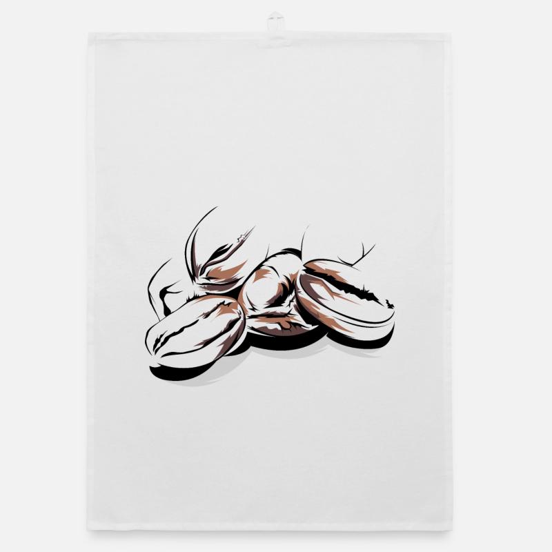 Coffee Beans Cafe Illustration Logo Coffee Time Organic dish towel