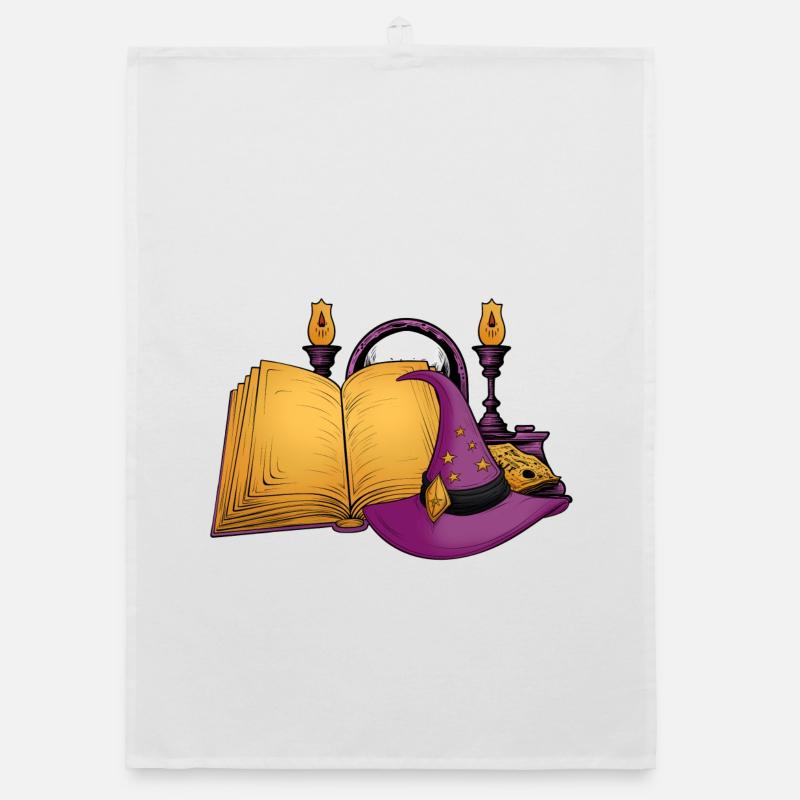 Halloween, Witch, Grimoire Organic dish towel