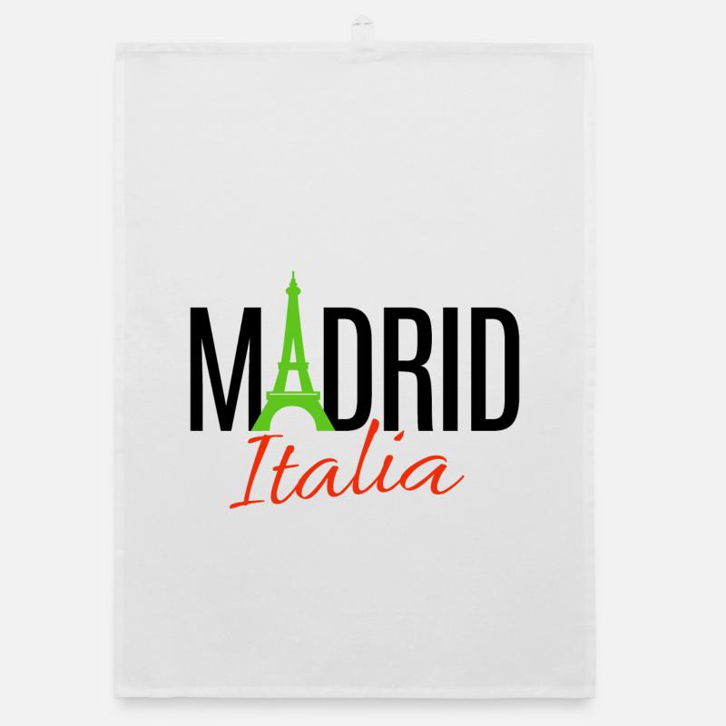Egal ob Paris oder Madrid, Hauptsache Italien Organic Geschirrtuch