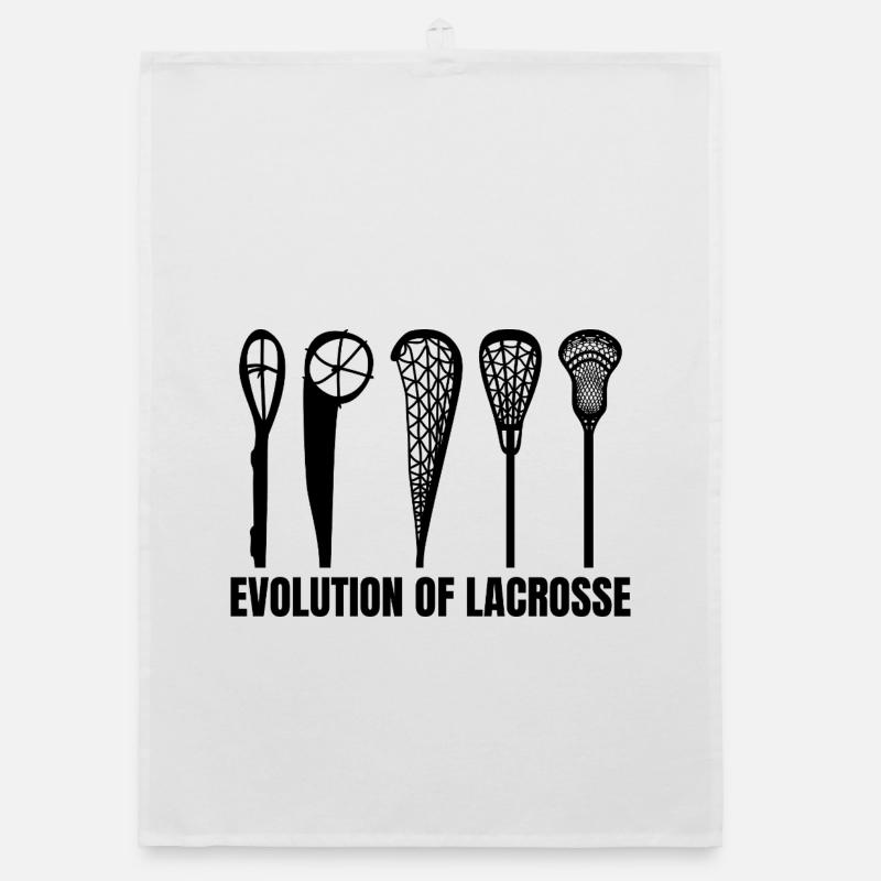 Entwicklung des Lacrosse Schläger - Organic Geschirrtuch - Weiß