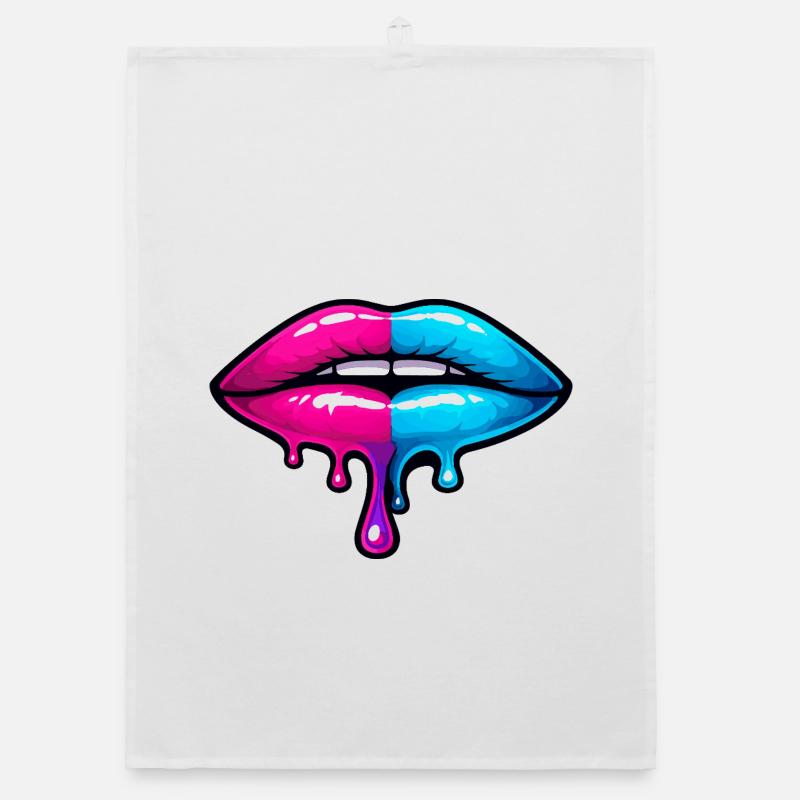 Split Neon Lip Melt Organic dish towel