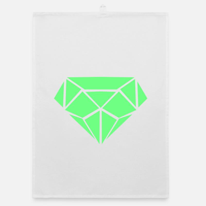 Green Diamond Geometry Organic dish towel