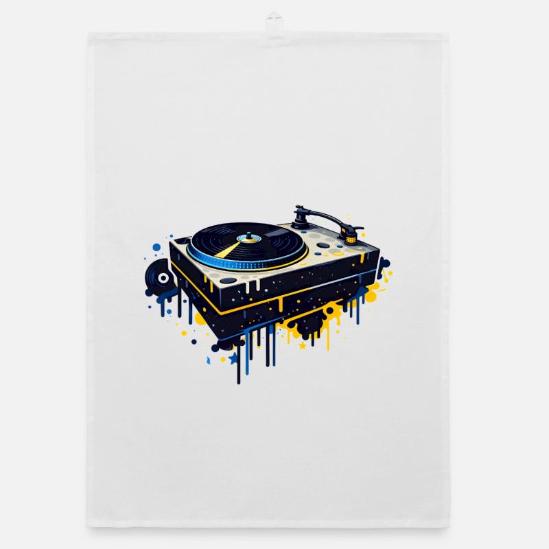 Graffiti Turntable Design Organic dish towel