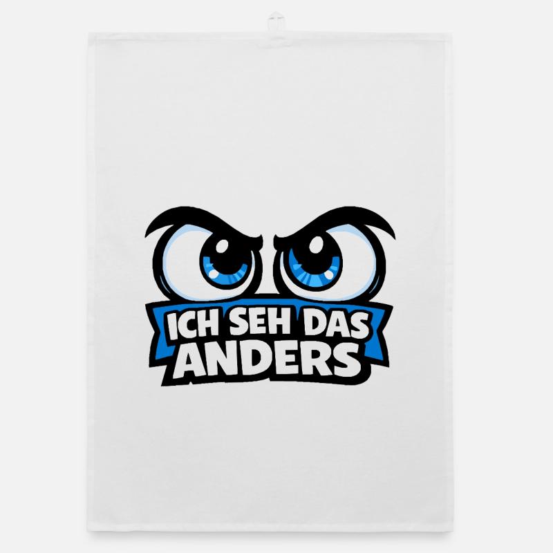 Ich seh das anders – Comic Augen Statement Motiv Organic Geschirrtuch