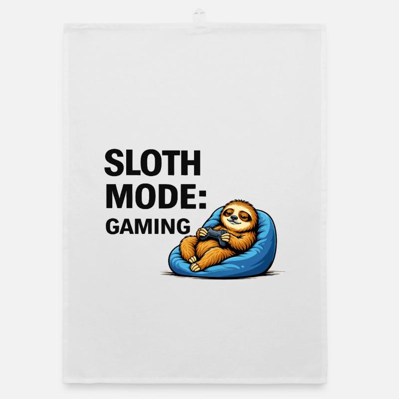 Sloth Mode Gaming Organic dish towel