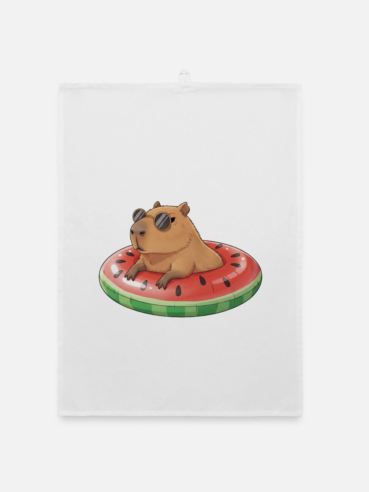 Capybara - Organic Geschirrtuch - Weiß - Vorne