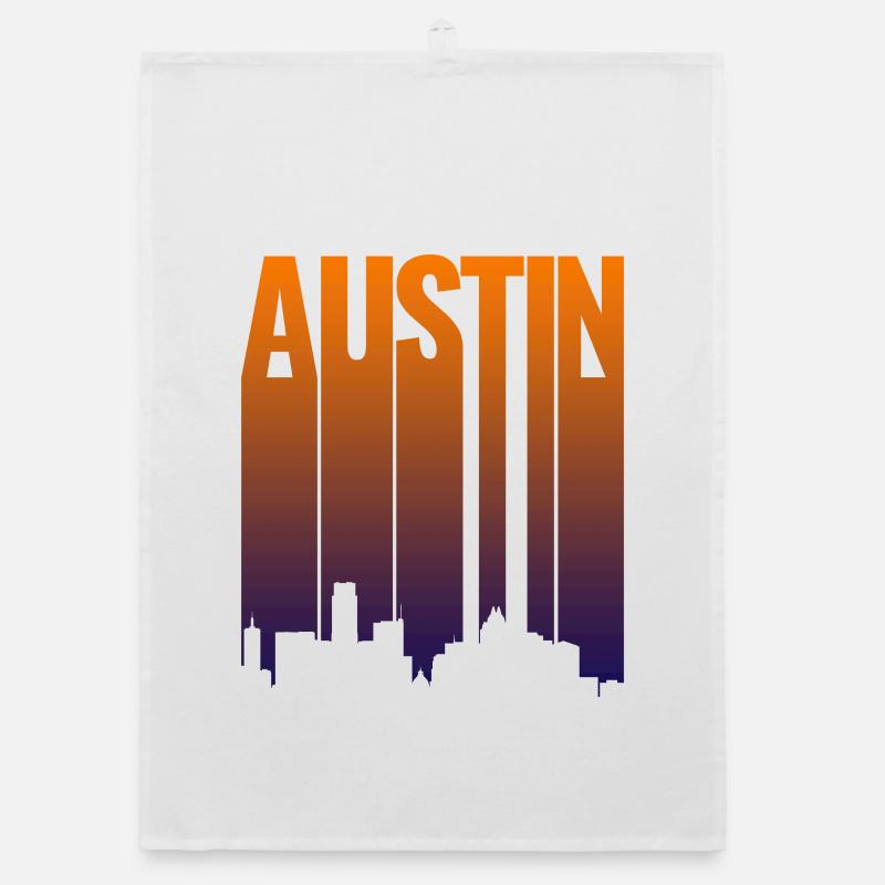 Austin Skyline Gradient Organic dish towel