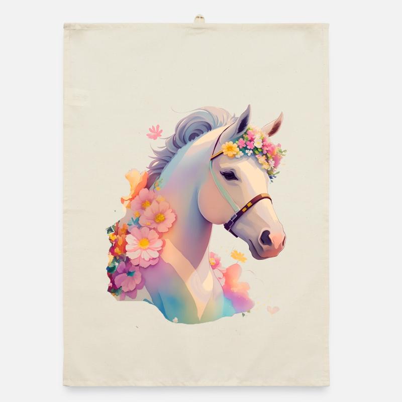 Cheval fleur Torchon bio