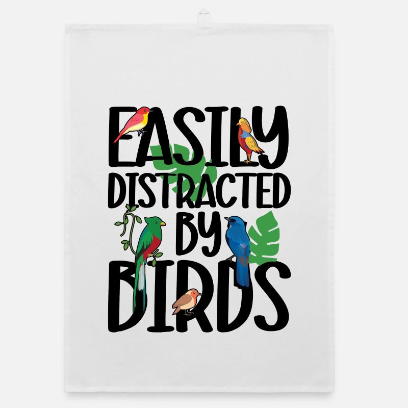 Facilement distrait par les oiseaux Torchon bio