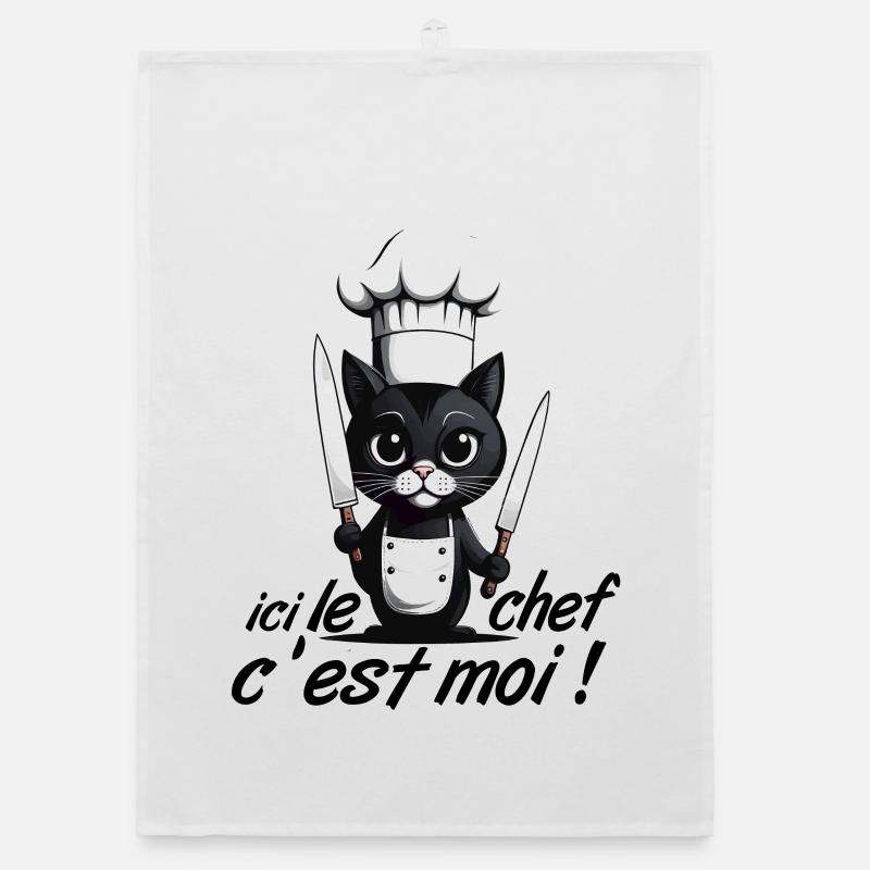 I'm the chef here! Cat Humor Chef Kitchen Organic dish towel