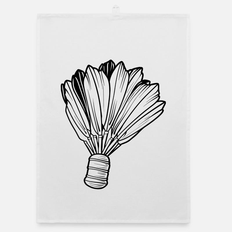 Badminton Sketch Organic dish towel
