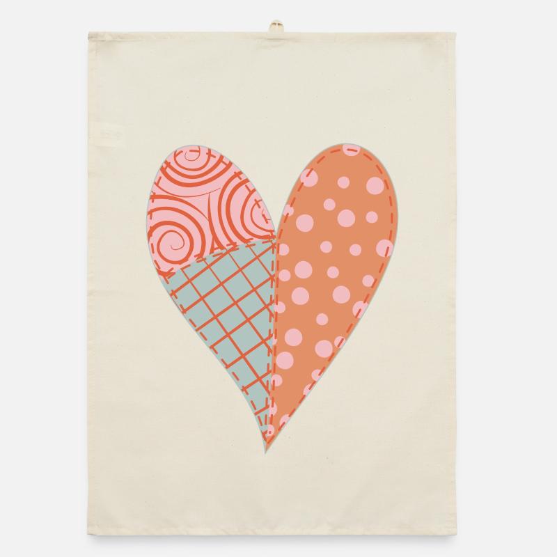 Patchwork Heart No4 Organic dish towel