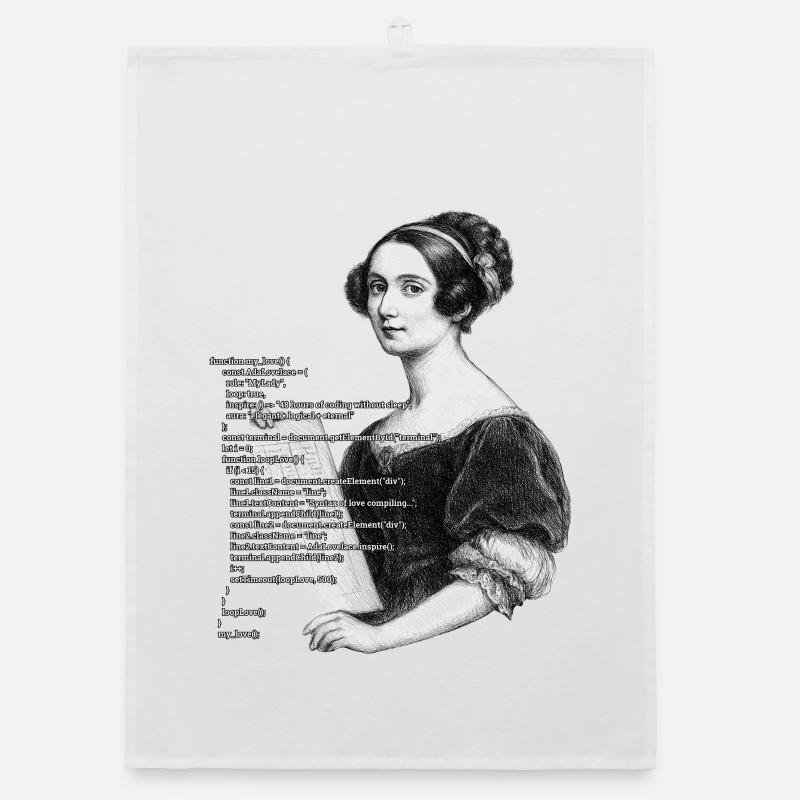 Ada Lovelace Ästhetische Malerei - Organic Geschirrtuch - Weiß