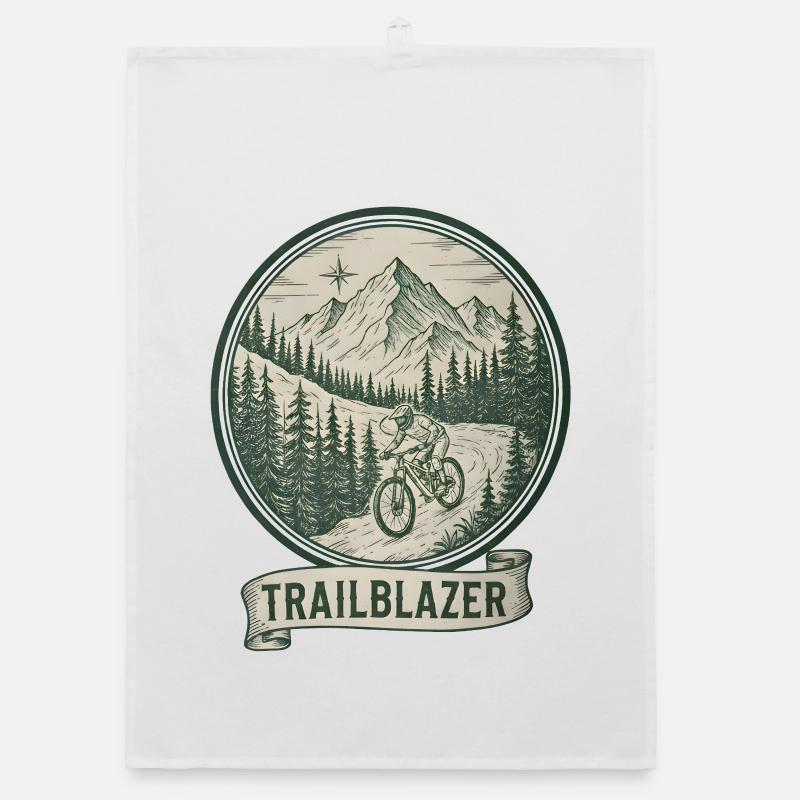 Trailblazer Mountainbiker Abzeichen Organic Geschirrtuch