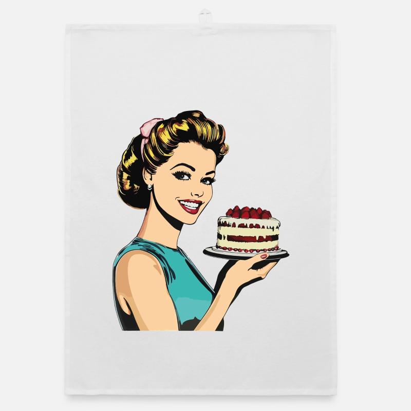 Cuisson Gâteau Cuisson Reine Cuisson Fée Boulanger Pop Art Torchon bio