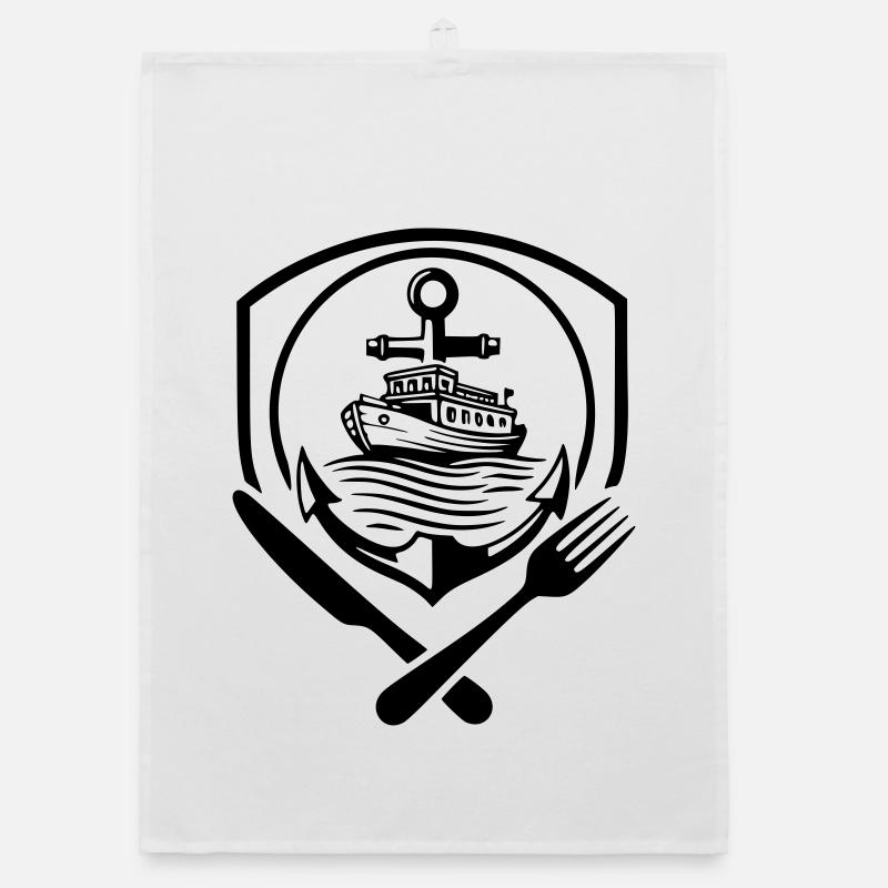 Restaurant Boatman Logo Organic dish towel