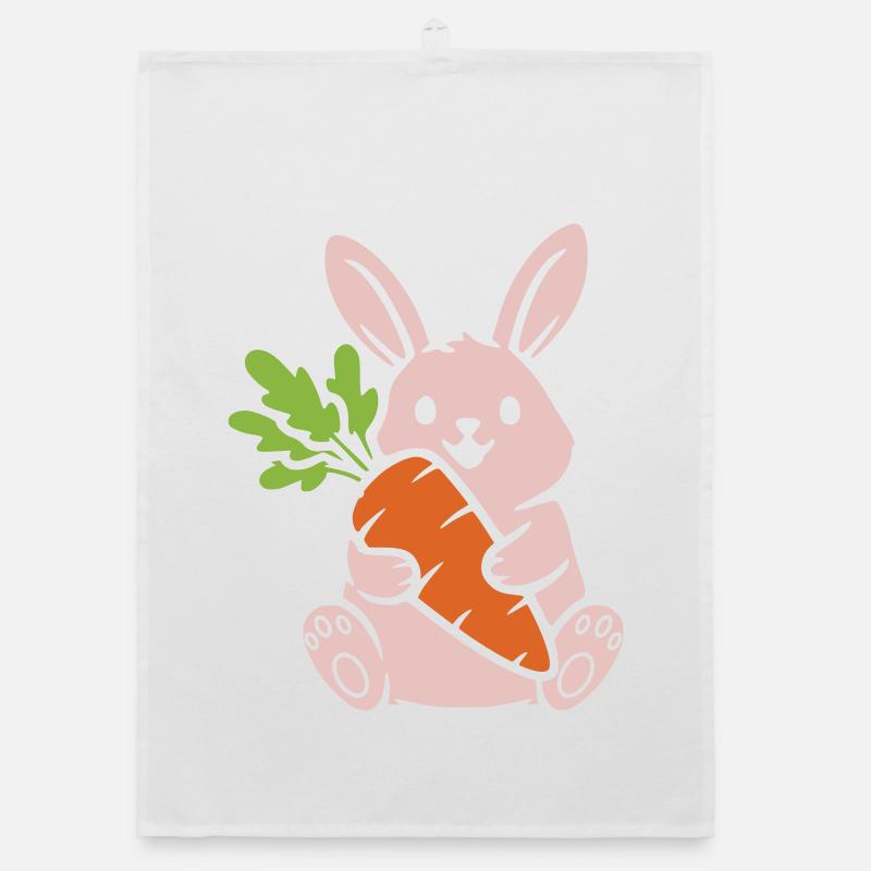 Cute Bunny with Carrot Carrot Comic Organic dish towel
