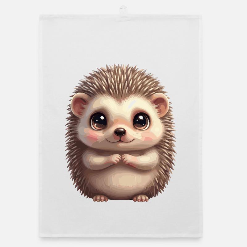 Cuddly Hedgehog Cartoon Organic dish towel