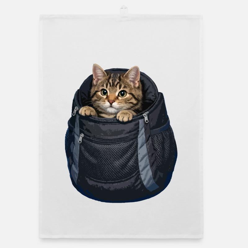 Katze im Sack - Organic Geschirrtuch - Weiß