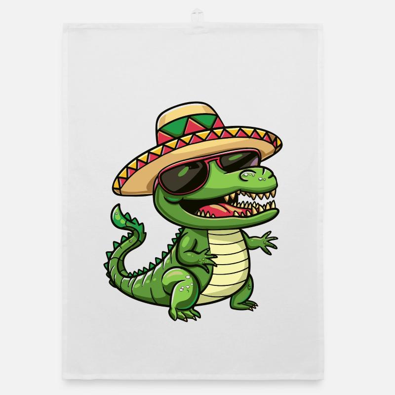 Aligator Funny Sombrero Organic dish towel