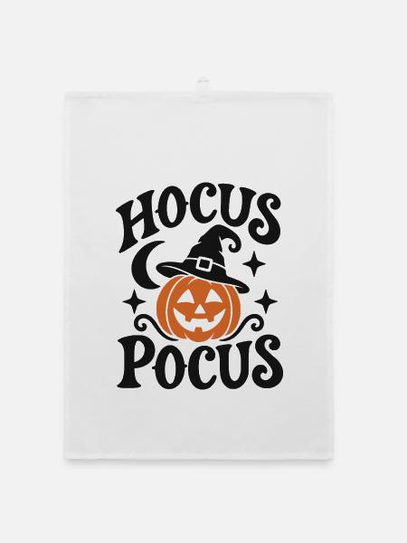 Hokuspokus Hexenhut Kürbis Halloween Gruselig - Organic Geschirrtuch - Weiß