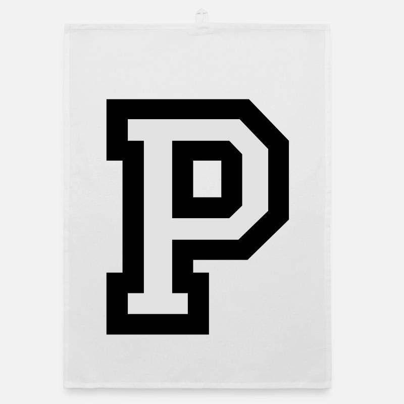 Letter P two-color Organic dish towel