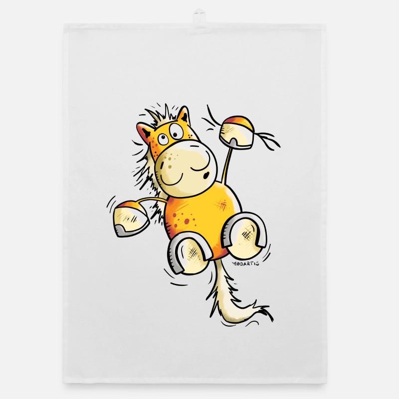 Fuchs Pferd hängt ab Organic Geschirrtuch