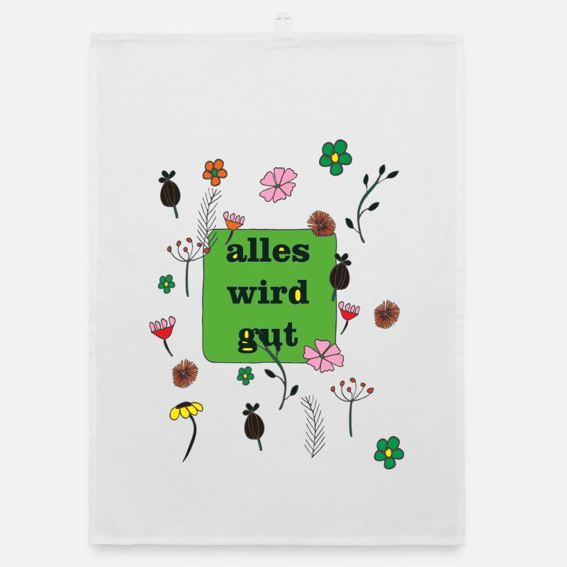 alles wird gut in grün Organic Geschirrtuch