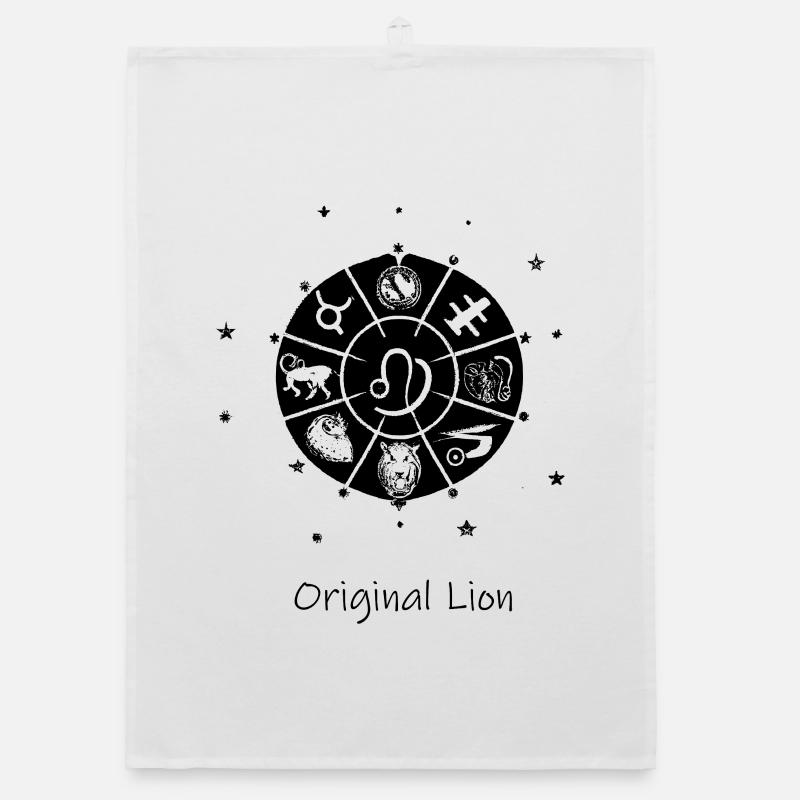 Sternzeichen Löwe 001 schwarz Organic Geschirrtuch