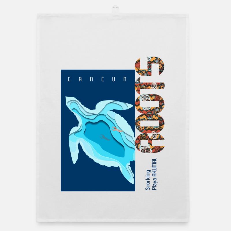 Sea turtle snorkeling Roots Organic dish towel