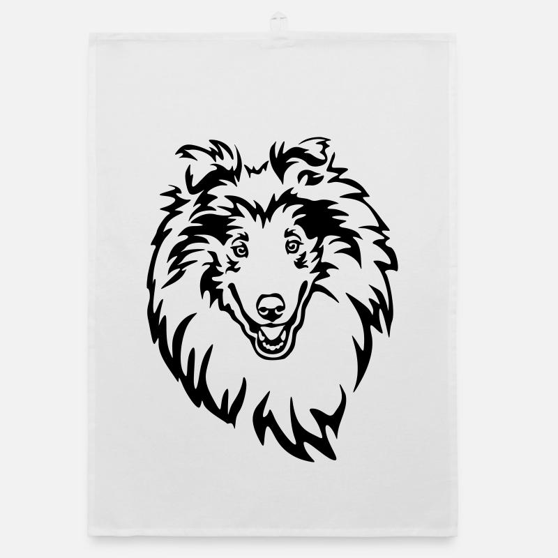 Collie Kopf Organic Geschirrtuch