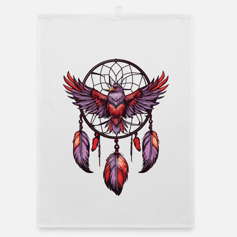 Traumfänger mit Vogel Organic Geschirrtuch