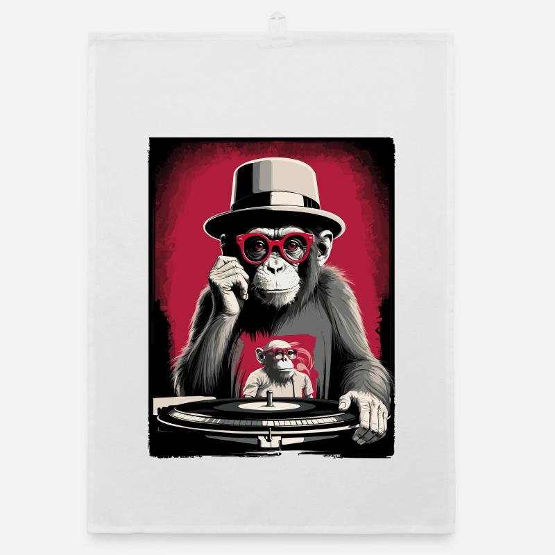 Monkey DJ Organic dish towel