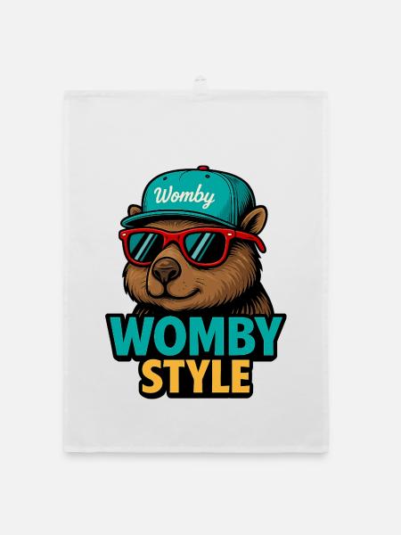 Womby Style Biber mit Sonnenbrillen - Organic Geschirrtuch - Weiß - Vorne