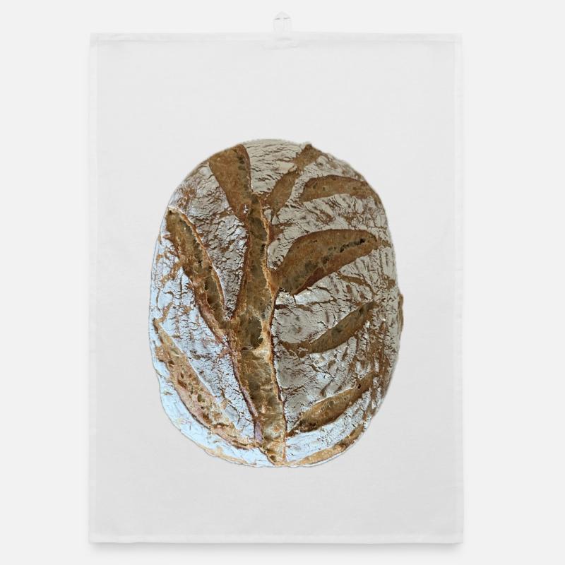 Rustic Sourdough Bread Illustration Organic dish towel
