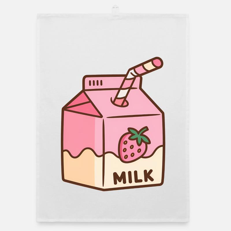 Erdbeer-Milch-Karton Organic Geschirrtuch