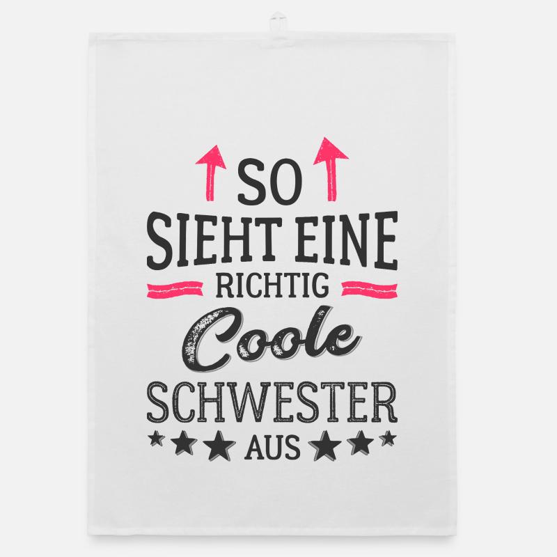 So sieht eine richtig coole Schwester aus Organic Geschirrtuch
